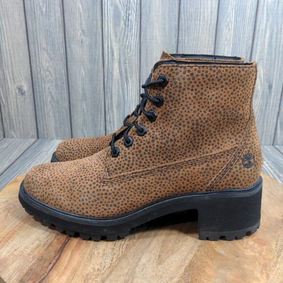Timberland Kori Park 6" Cheetah Suede ReBOTL Lace Up Combat Boots Women 8.5 - Picture 4 of 11
